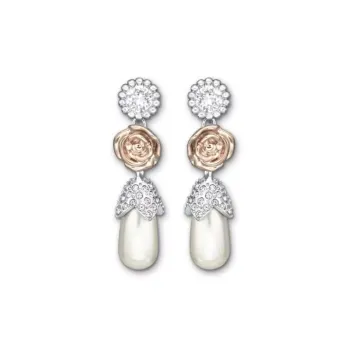Swarovski Crystal, Pearl, Metal Earrings Women's Multicolor