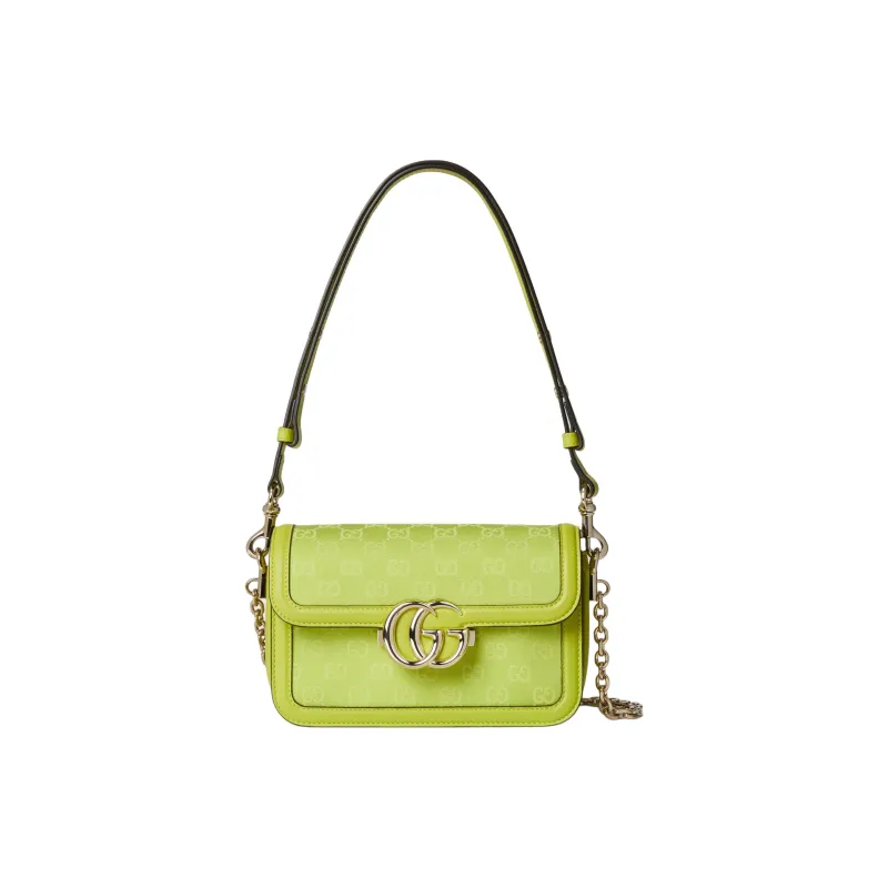 GUCCI Canvas Bag, Shoulder Bag Trumpets Women's Bright Green-1
