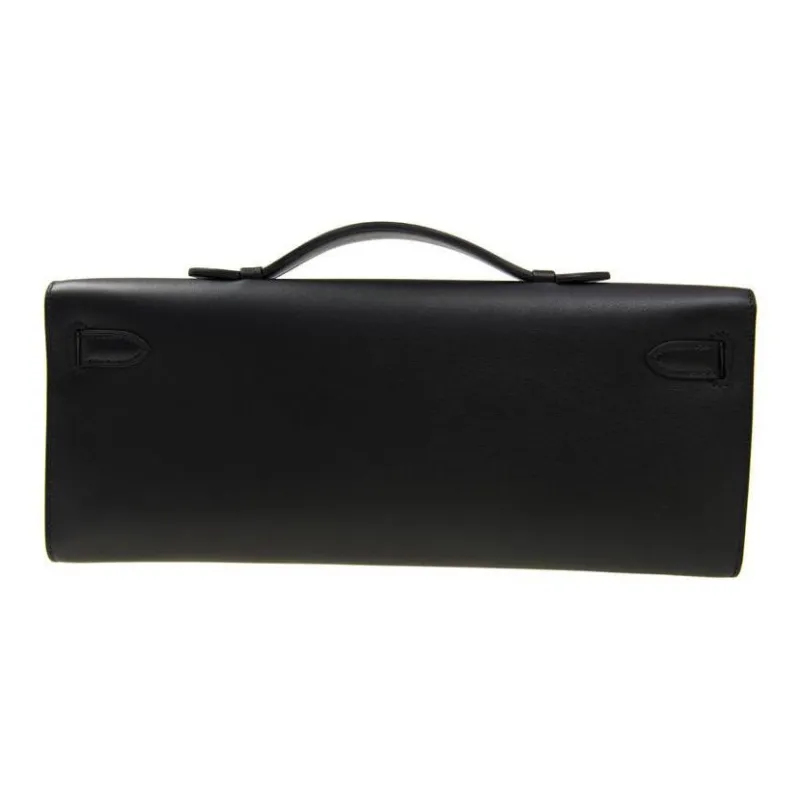 HERMES Swift Calfskin Evening Party Clutch Regular Women's Noir Black-2