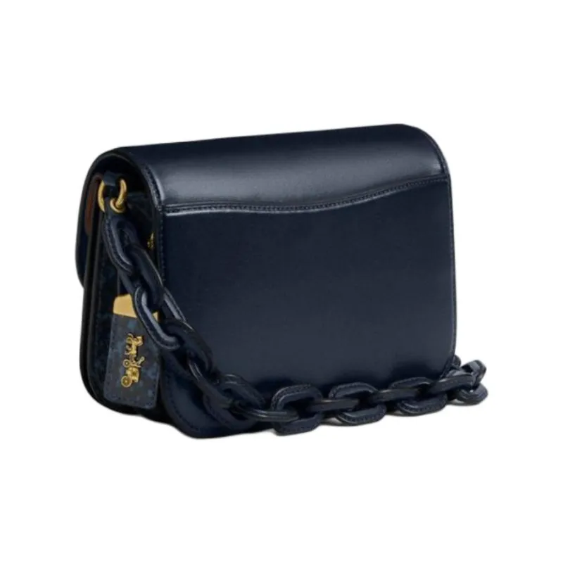 COACH IDOL Cow Leather Crossbody Bag, Shoulder Bag Trumpets Women's Marine Blue-3