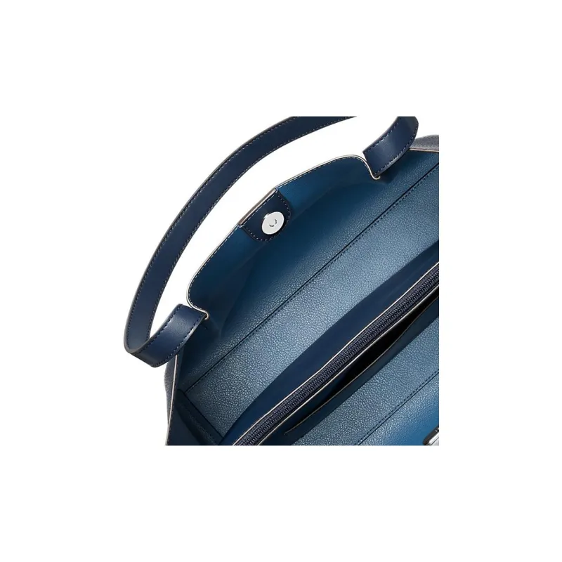 MICHAEL KORS Emilia Litchi Grain Leather Tote Bag Shopping Bag Handbag Shoulder Bag Women's Marine Blue-3