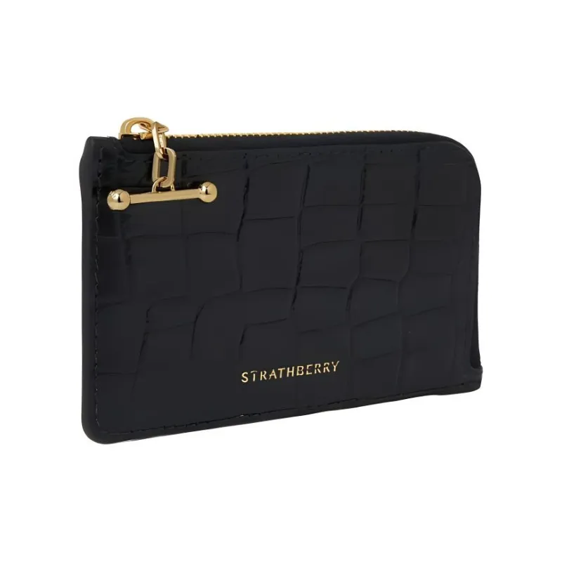 Strathberry Calfskin Wallet Women's Black-1