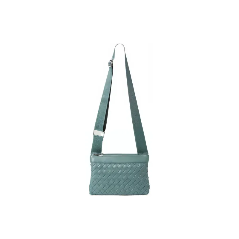 Bottega Veneta Leather Handbag Shoulder Bag Crossbody Bag Men's Turquoise-0