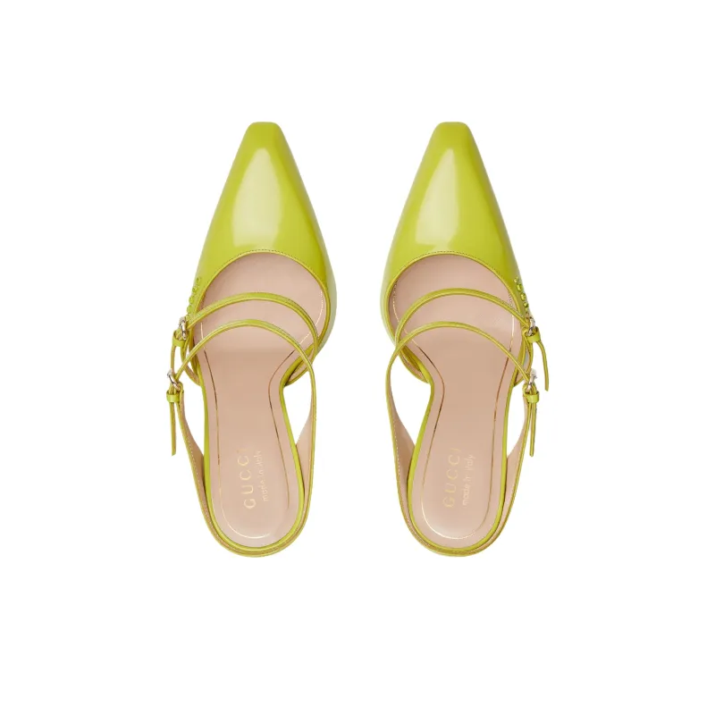 GUCCI Closed Toe Slippers 10.9cm Women's Light Green-2