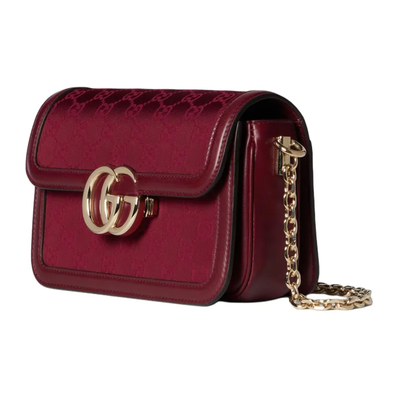 GUCCI Canvas Shoulder Bag Small Size Women's Red-2