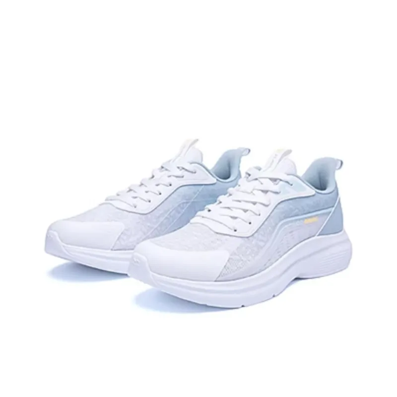 QIAODAN Cushioning Wear-Resistant Low-Top Running Shoes Men's White Blue-2