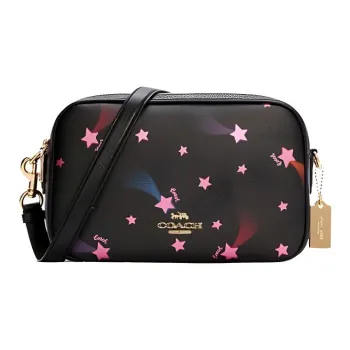 COACH Jes Classic Canvas With Leather Small Square Bag Shoulder Bag Crossbody Bag Medium Size Women's Black