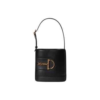 GUCCI Smooth Leather Bucket Bags Shoulder Bags Mini Women's Black