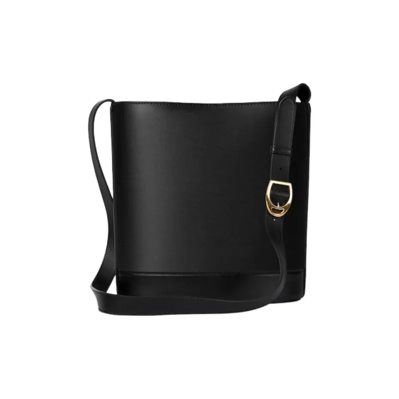 GUCCI Smooth Leather Bucket Bags Shoulder Bags Small Size Unisex Black-3