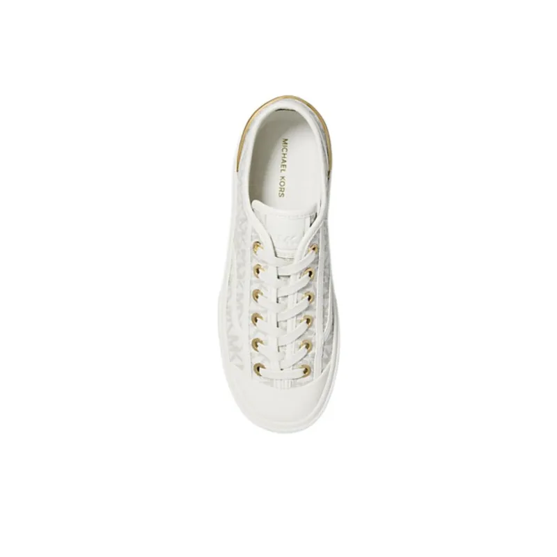 MICHAEL KORS Jude Low Top Canvas Shoes Women's White-3