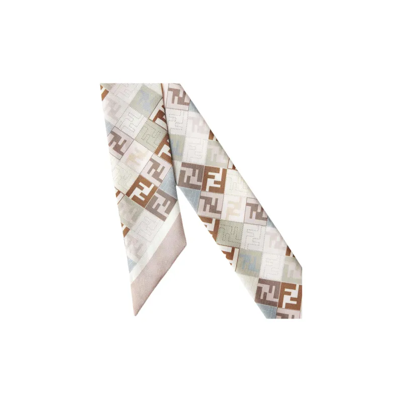 FENDI Mulberry Silk Silk Scarves Women's Beige-2