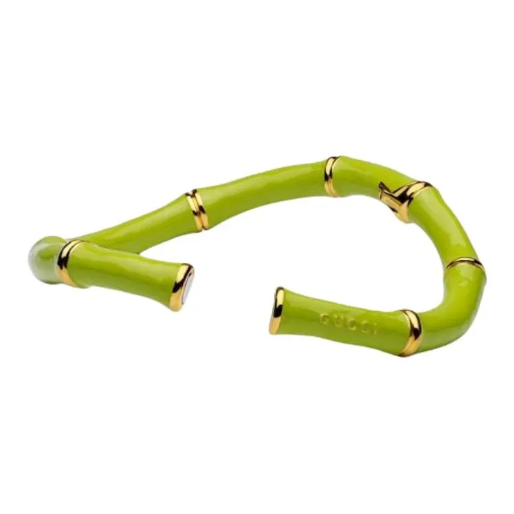 GUCCI Enamel Metal Aluminum Necklaces Unisex Green-2