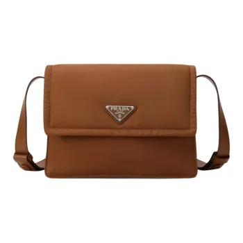PRADA Re Nylon Recycled Nylon Messenger Bag, Crossbody Bag, Shoulder Bag Small Size Women's Brandy Brown
