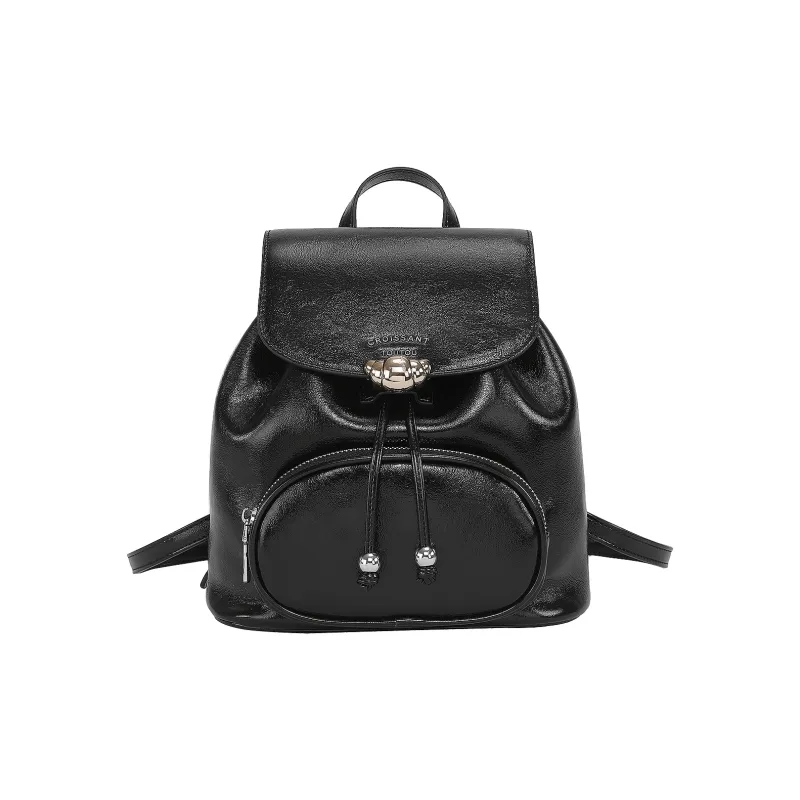 TOUTOU Fabric With Synthetic Leather Backpack Medium Size Women's Chocolate Brown-0