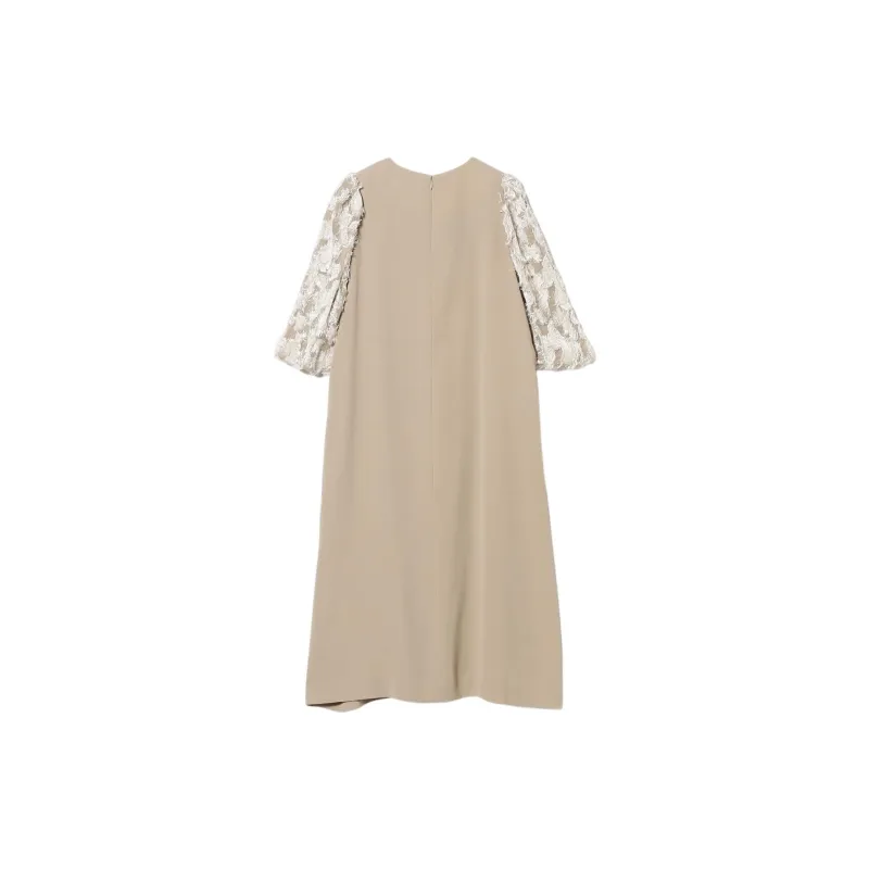 Beams Short Sleeved Dress Women's Light Umber-1