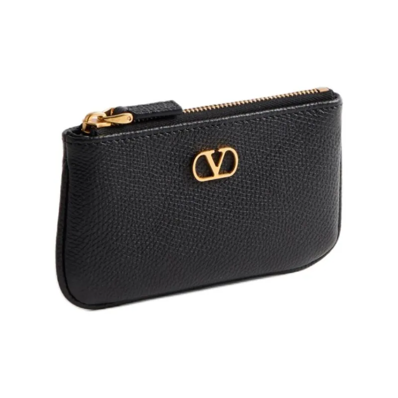 Valentino GARAVANI Calfskin Key Pouch Women's Black-2