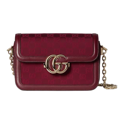 GUCCI Canvas Shoulder Bag Small Size Women's Red