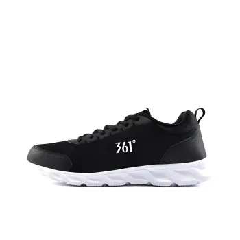 361° Anti Slip Wear Resistant Low Top Running Shoes Men's Black White