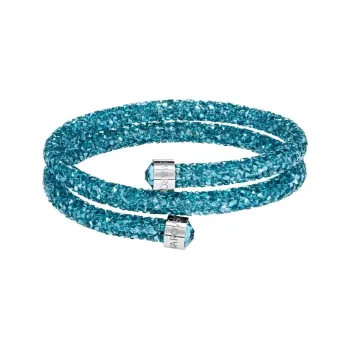 Swarovski Stainless Steel Crystal Stone Bangles Women's Aqua Green