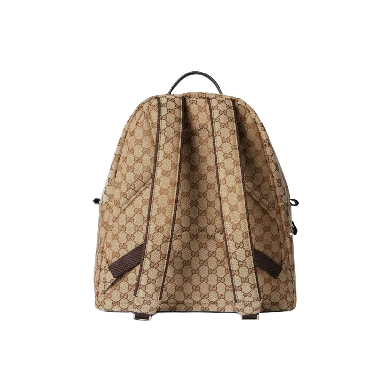GUCCI Canvas Backpack Medium Size Men's Beige & Ebony-3
