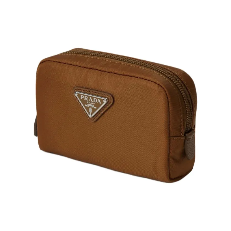 PRADA Re-Nylon Nylon Makeup Bag Men's Brown-1