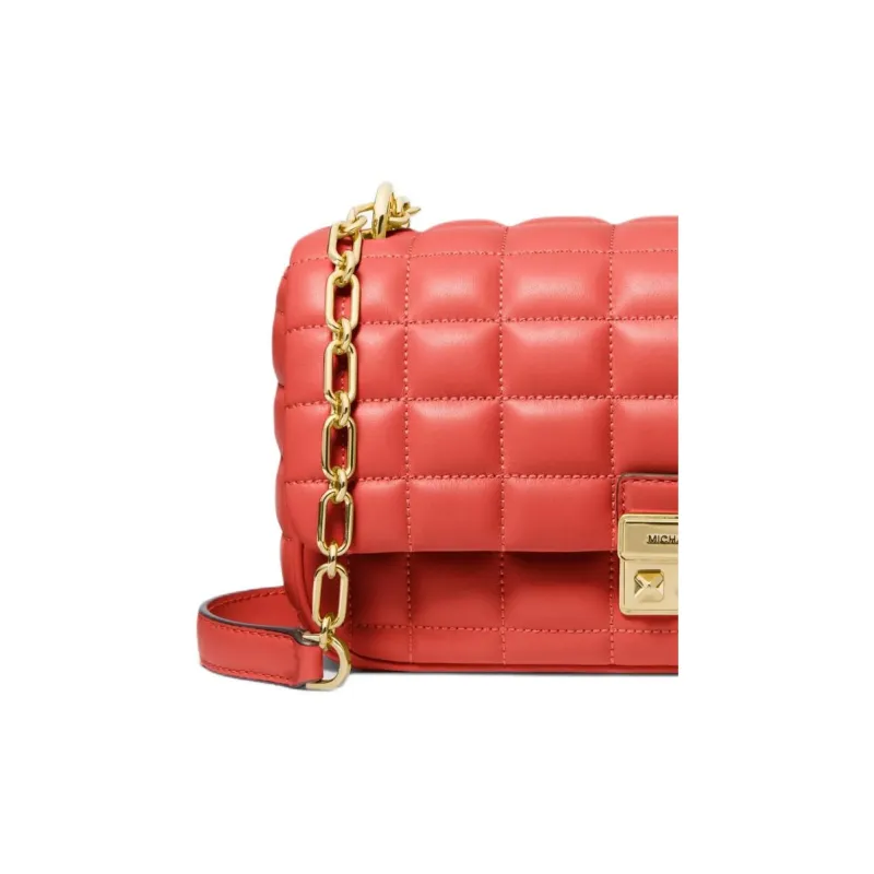 MICHAEL KORS Sheepskin One Shoulder Handbag, Crossbody Bag Large Size Women's Coral Red-2