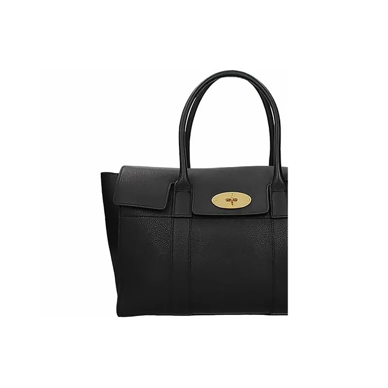 Mulberry Bayswater Leather Clutch Crossbody Handbag Women's Black-3