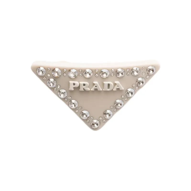 PRADA Triangle logo Hair Clip-0