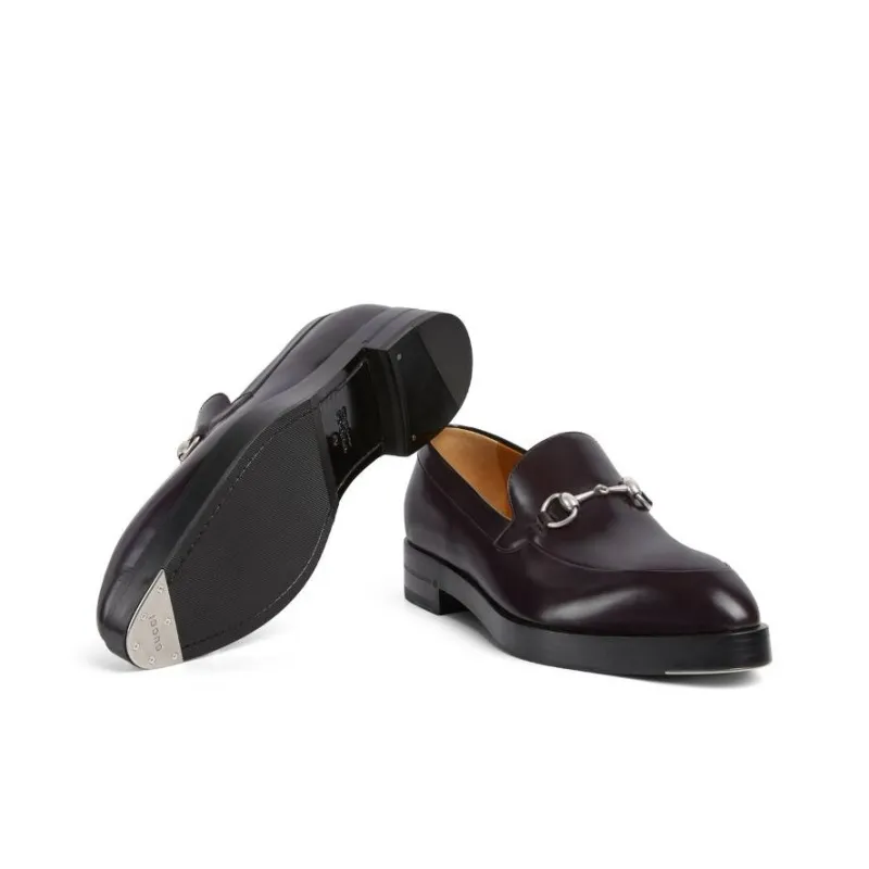 GUCCI Horsebit Loafers Men's Dark Brown-5