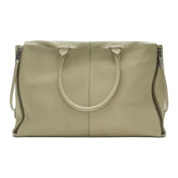 Burberry Lambskin Tote Bag Shopping Bag Handbag Unisex Hunter Beige