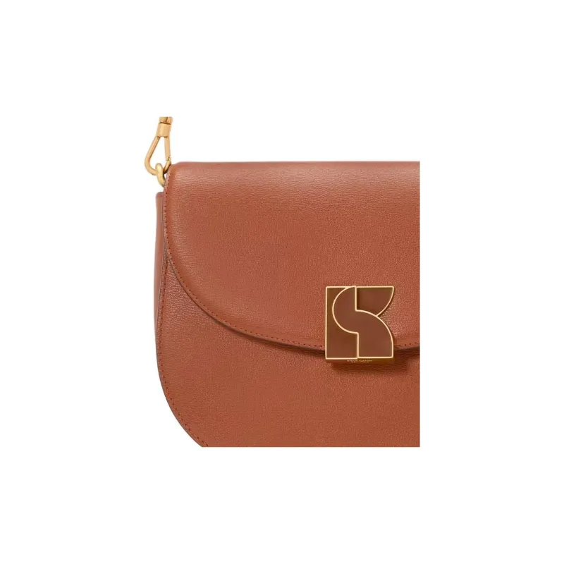 Kate Spade Leather Saddle Bag Handbag, Shoulder Bag Regular Women's Brown-4