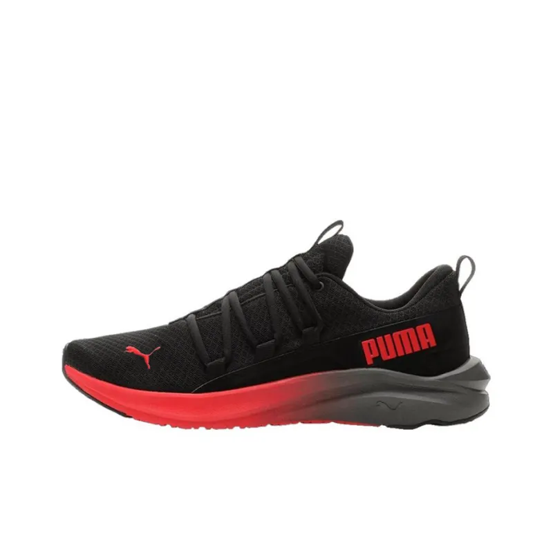 PUMA Softride One4all Anti Slip Wear Resistant Low Top Casual Shoes Men's Black Red-0