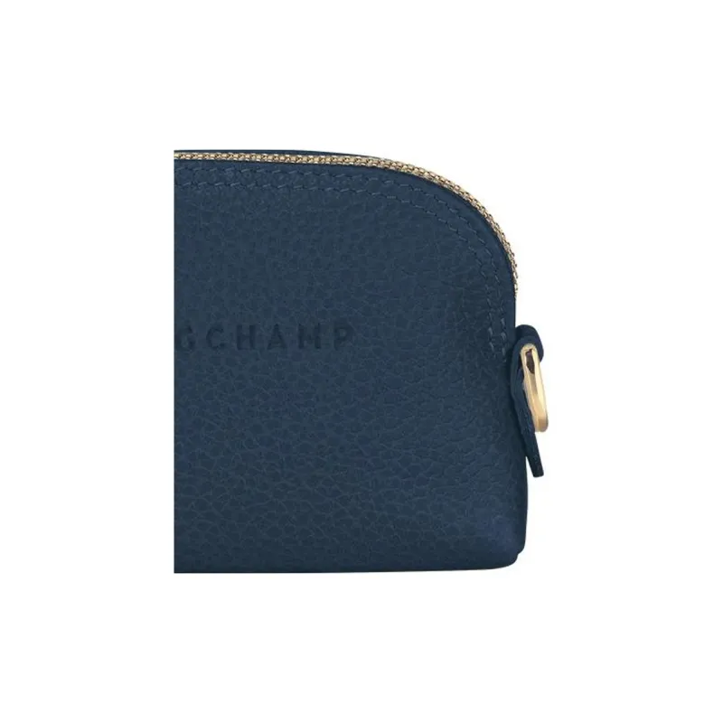 LONGCHAMP Le Foulonné Large Cow Leather Clutch Coin Purse Regular Women's Navy-2