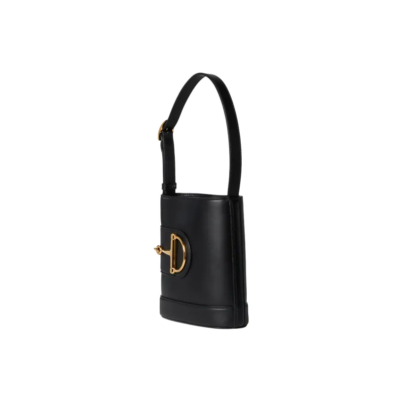 GUCCI Smooth Leather Bucket Bags Shoulder Bags Mini Women's Black-2