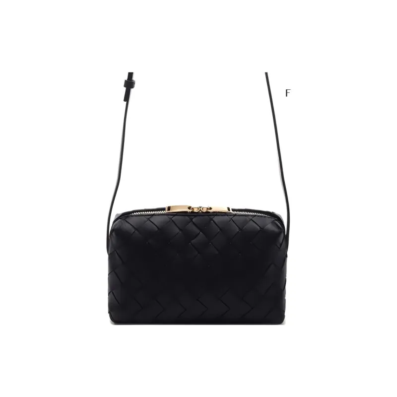 Bottega Veneta Intrecciato Lambskin Crossbody Bag, Shoulder Bag Regular Women's Black-2