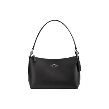 COACH Cow Leather Handbag Shoulder Bag One Shoulder Medium Size Women's Black