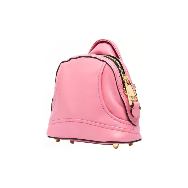 MOSCHINO Leather Biker Bag, Crossbody Bag, Shoulder Bag Women's Pink-2