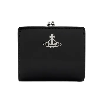 Vivienne Westwood Cow Leather Card Holder Wallet Women's Black