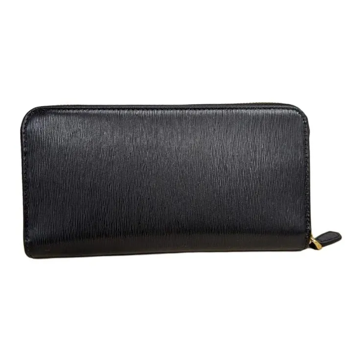 PRADA Genuine Leather Wallet Women's Black-2