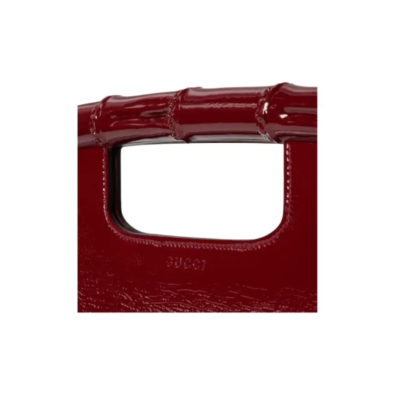 GUCCI Patent Leather Handheld Handbag Extra Large Women's Red-6