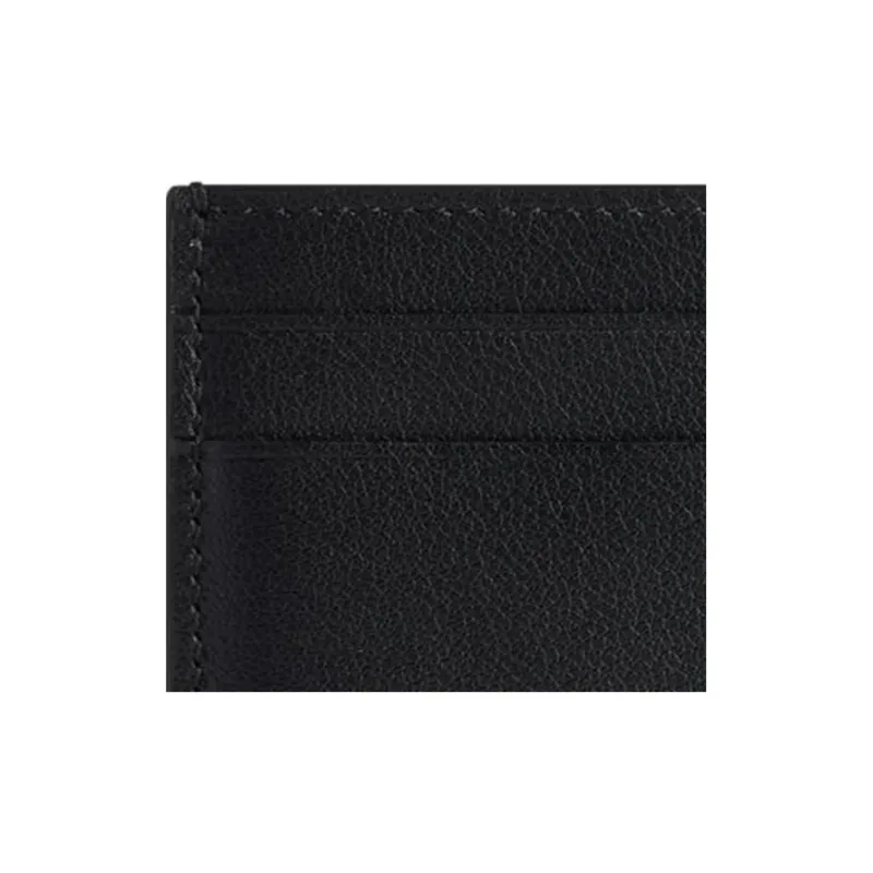 Balenciaga Smooth Cow Leather Card Clip Card Holder Regular Men's Black-4