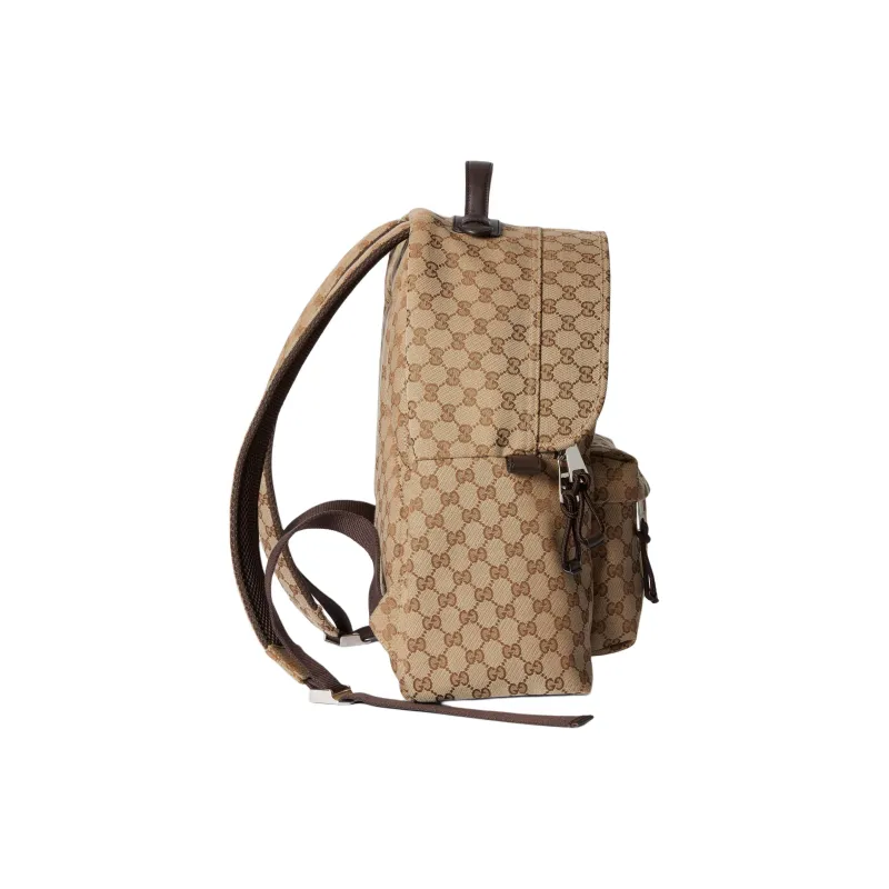 GUCCI Canvas Backpack Medium Size Men's Beige & Ebony-2
