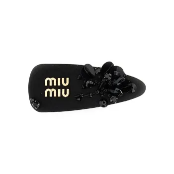 MIU MIU Brass Hair Clips Women's Black