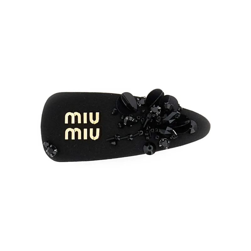 MIU MIU Brass Hair Clips Women's Black-0