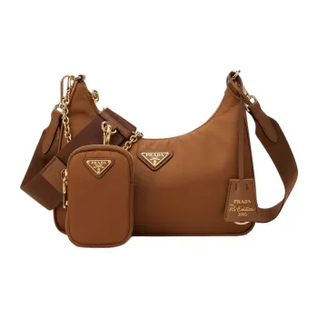 PRADA Re Edition Recycled Nylon Three in One Shoulder Bag Women's Brown