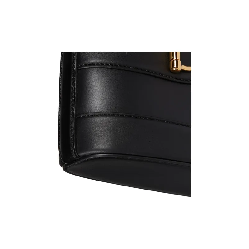 GUCCI Smooth Leather Bucket Bags Shoulder Bags Mini Women's Black-6