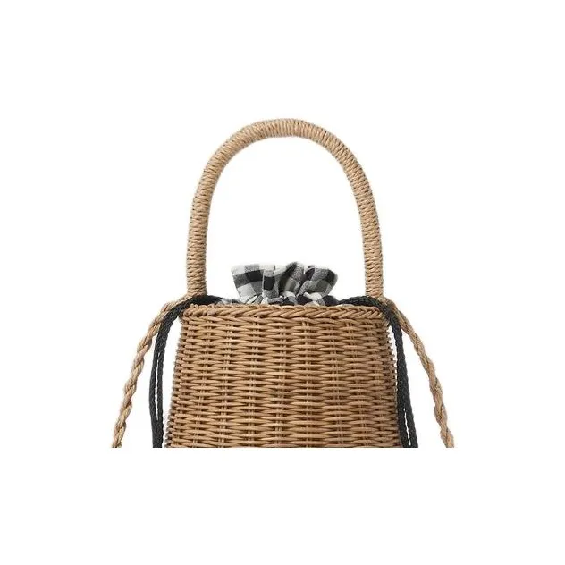 ZARA Cotton Bucket Bags Shoulder Bag Crossbody Bag Handbag Women's Light Beige Yellow-3