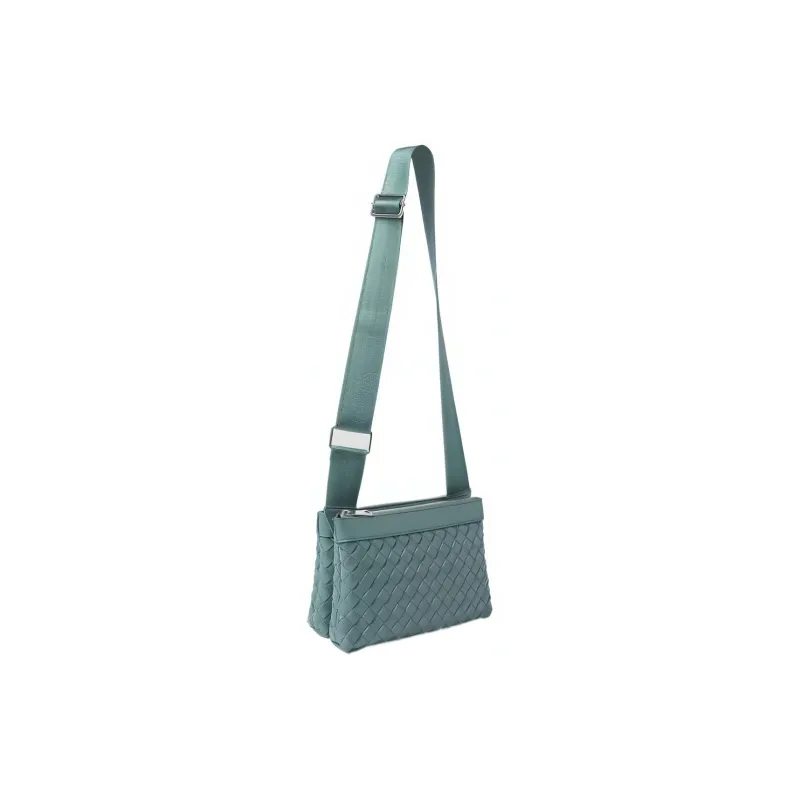 Bottega Veneta Leather Handbag Shoulder Bag Crossbody Bag Men's Turquoise-1