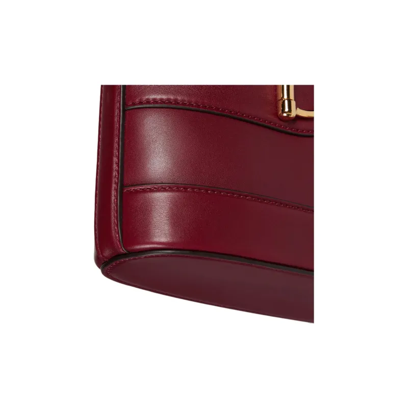 GUCCI Leather Shoulder Bag Mini Women's Red-5