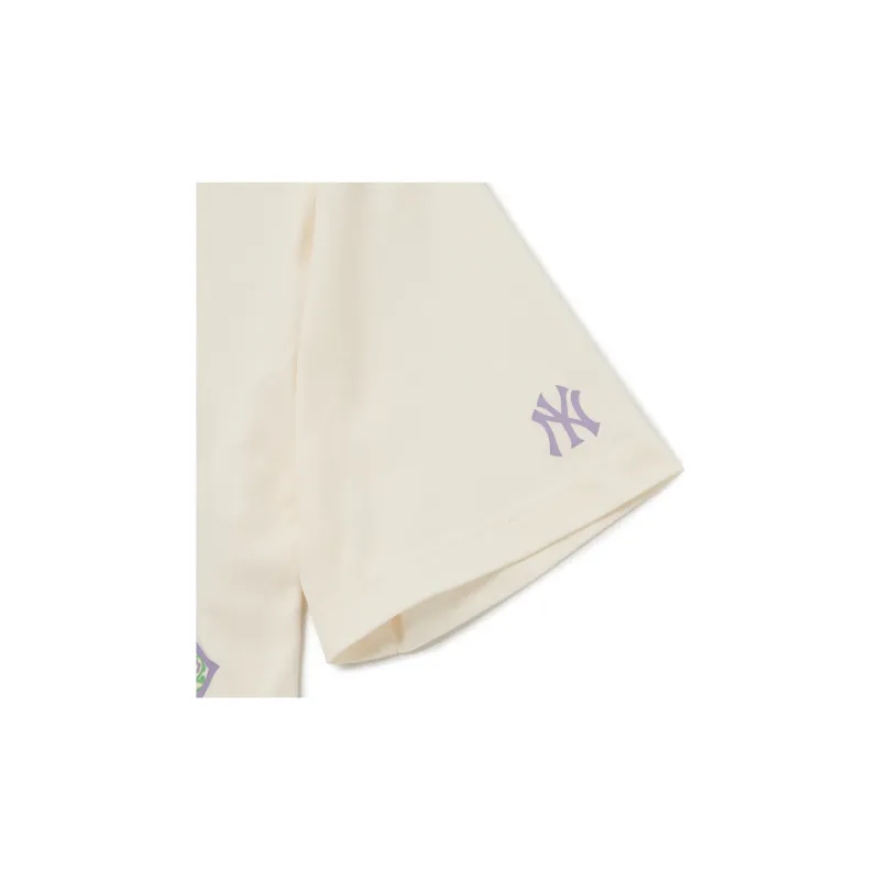 MLB T Shirt Korean Style Unisex Ecru-3